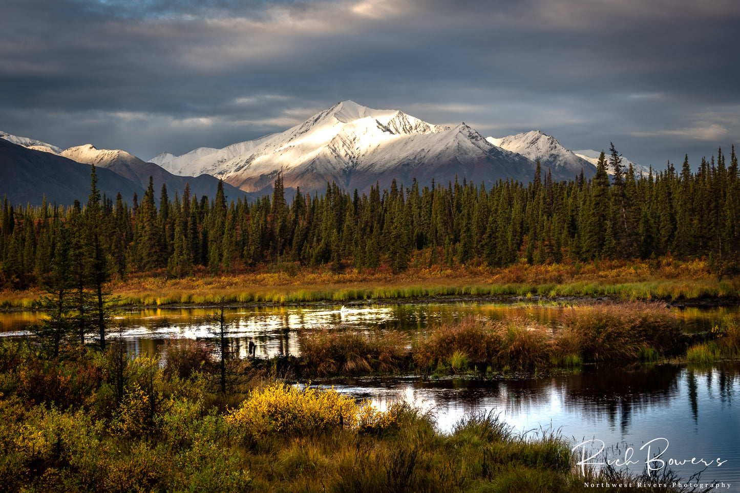 Autumn's Reflection: Denali Range in the afternoon sun